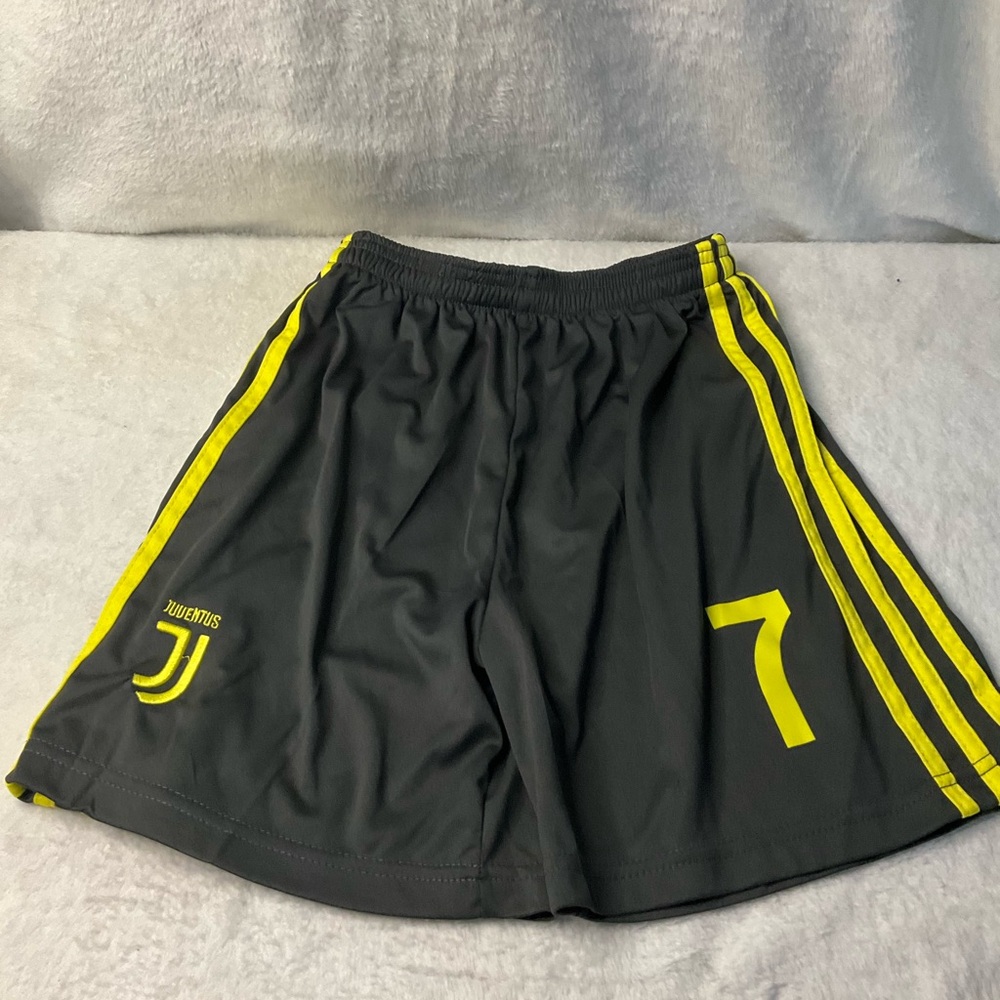 Adidas Gray and Yellow 7 Juventus Shorts